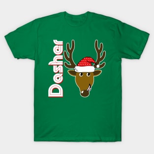 Dasher, Family Christmas Santa Anime 8+ Reindeer Tshirts T-Shirt